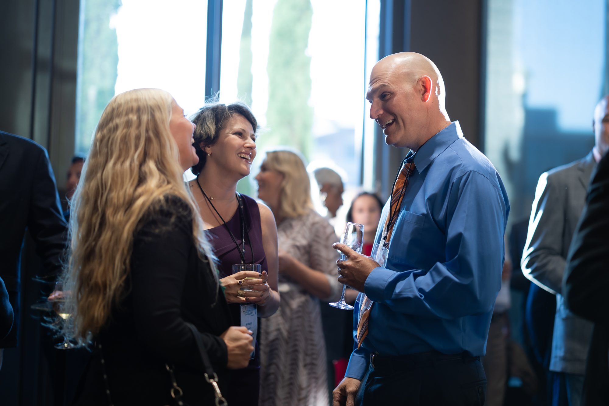 Guests mingling at the networking reception before the Innovate@UCLA awards dinner
